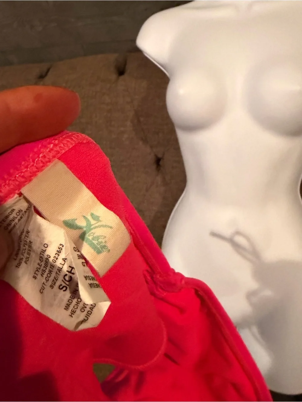 H&M Hot Pink Floral Print Bandeau Bikini with Neon Pink Shorts